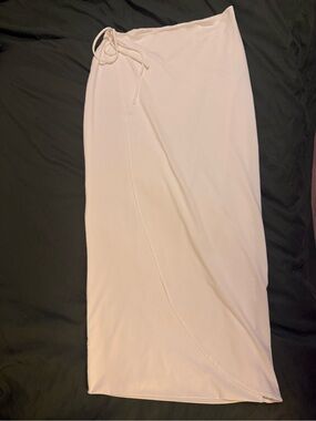 Princess Polly Cream Wrap Maxi Skirt with Side Tie